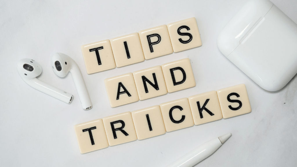 a spelled out picture of tips and tricks