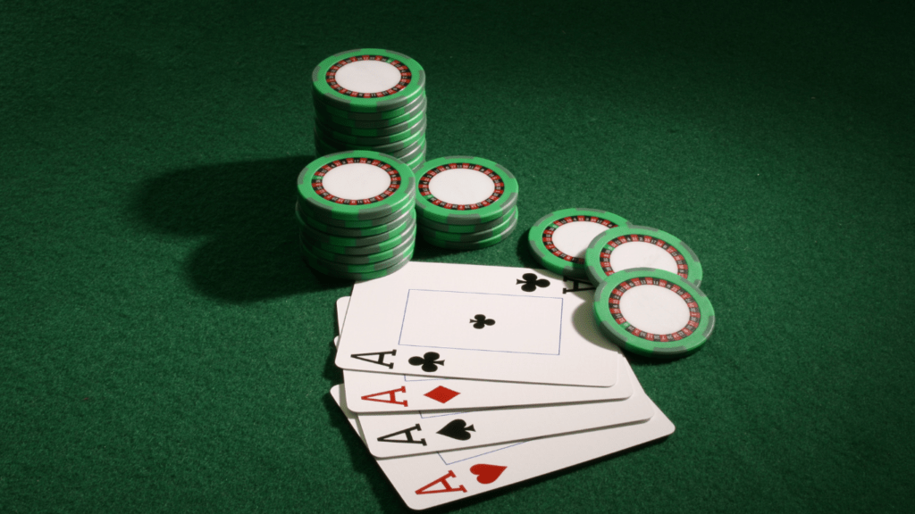 cards and coins for casino gaming