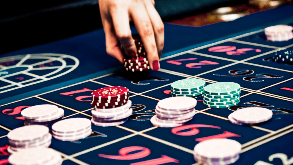 a person doing game at a casino